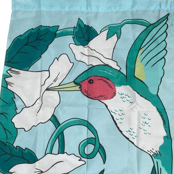 Vintage Hummingbird Bird Flower House Garden Flag Pollinate Spring 1999 Blue 29" - Picture 2 of 12